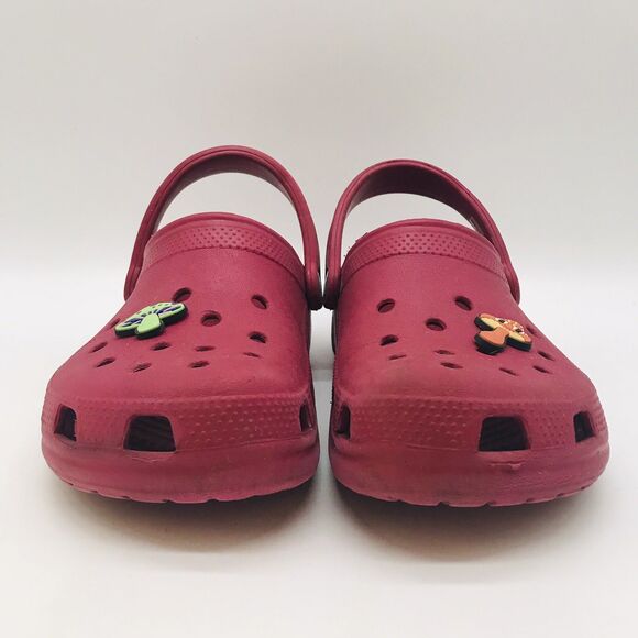 Crocs Classic Red Clogs Men's 5 - Women's 7  Comfort Shoe Slip On Water Sandals - Picture 2 of 11